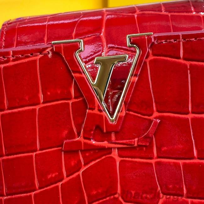 Louis Vuitton crocodile skin CAPUCINES MINI M81190 red