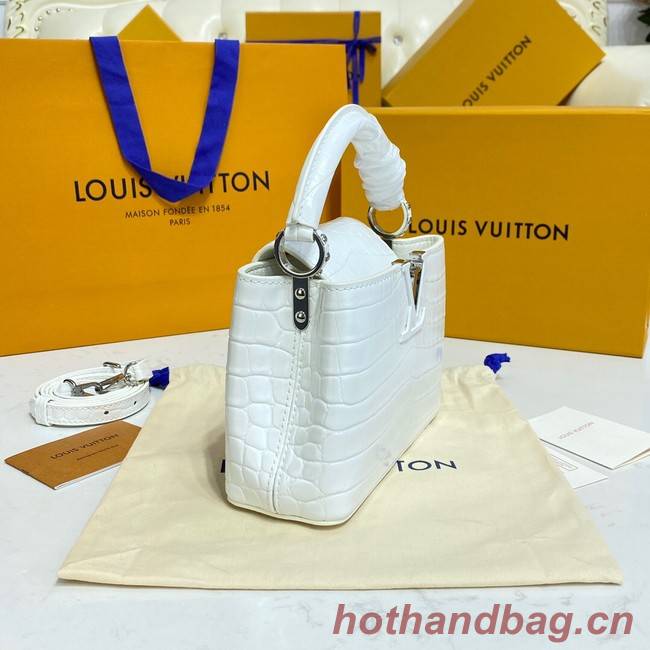 Louis Vuitton crocodile skin CAPUCINES MINI M81190 white