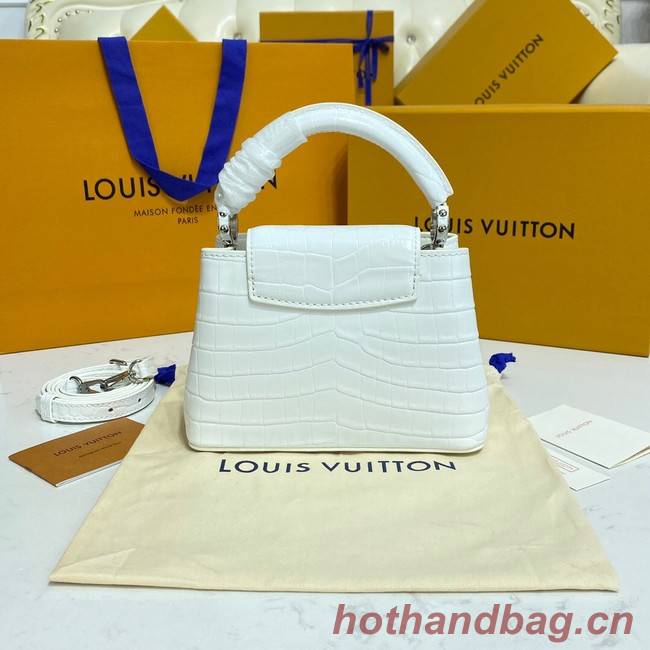 Louis Vuitton crocodile skin CAPUCINES MINI M81190 white