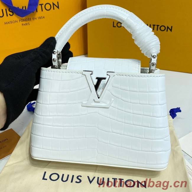 Louis Vuitton crocodile skin CAPUCINES MINI M81190 white