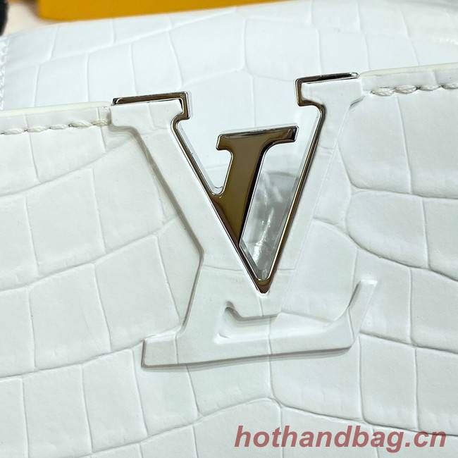 Louis Vuitton crocodile skin CAPUCINES MINI M81190 white