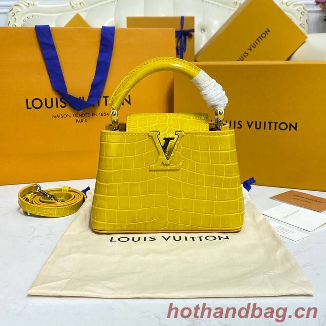 Louis Vuitton crocodile skin CAPUCINES MINI M81190 yellow