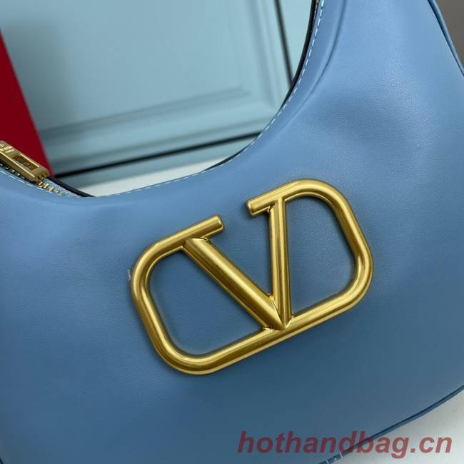 VALENTINO GARAVANI STUD SIGN Calf Leather Hobo bag 1W2B0K69 sky blue