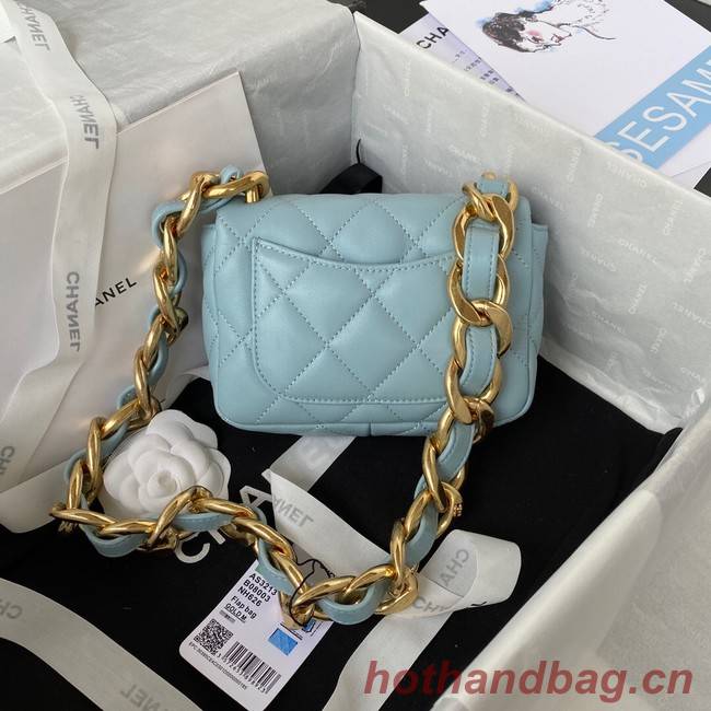 CHANEL MINI FLAP BAG AS3213 light blue