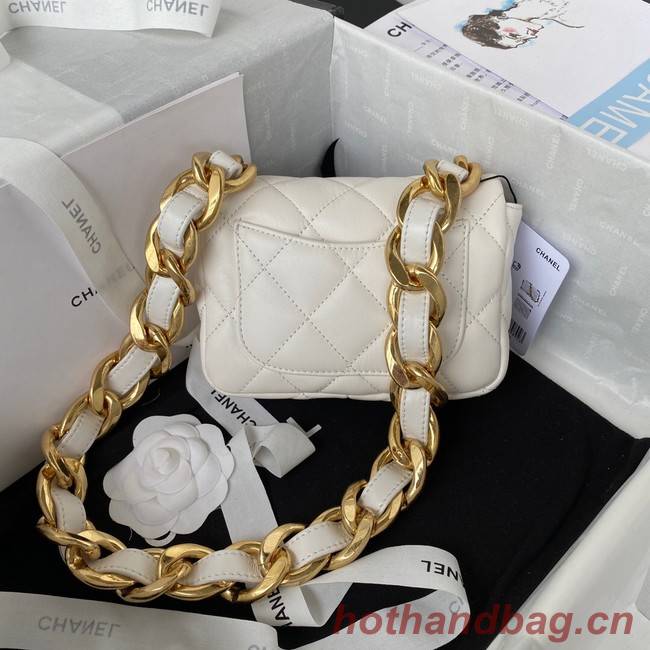 CHANEL MINI FLAP BAG AS3213 white