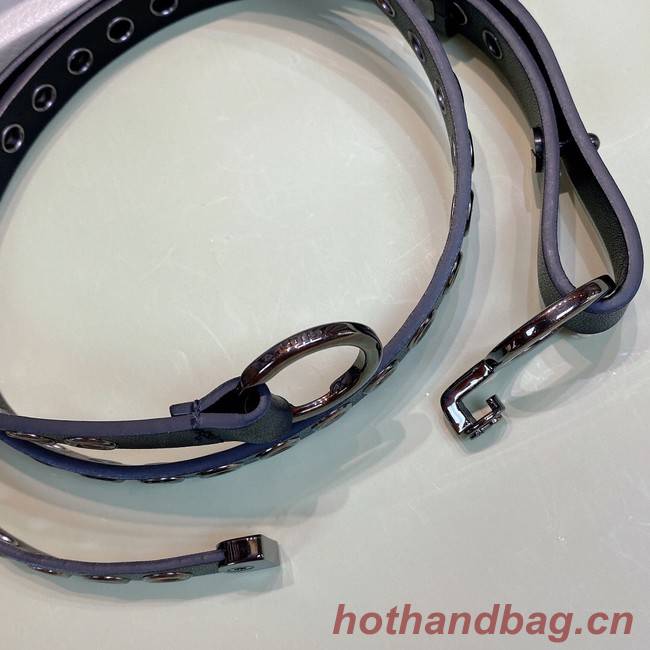 DIOR SHOW BELT Smooth Calfskin with Ruthenium-Finish Metal Eyelets 15 MM B0298BW