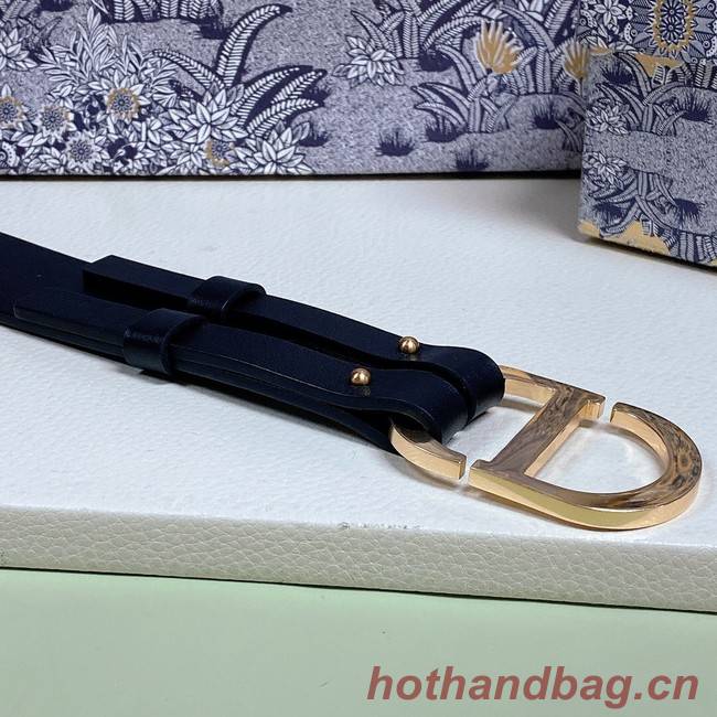 DIOR 30 MONTAIGNE BELT Black Smooth Calfskin 30 MM B0305UVW