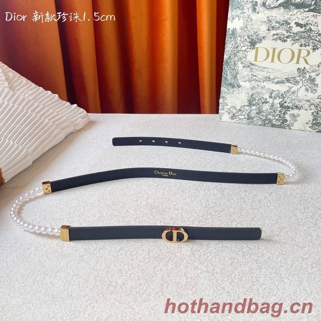 DIOR CARO PEARLS 15 MM BELT Calfskin 0287UW