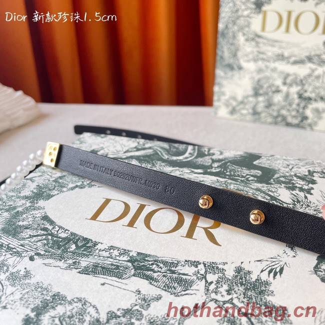 DIOR CARO PEARLS 15 MM BELT Calfskin 0287UW