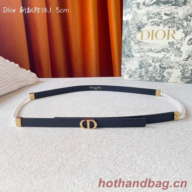 DIOR CARO PEARLS 15 MM BELT Calfskin 0287UW