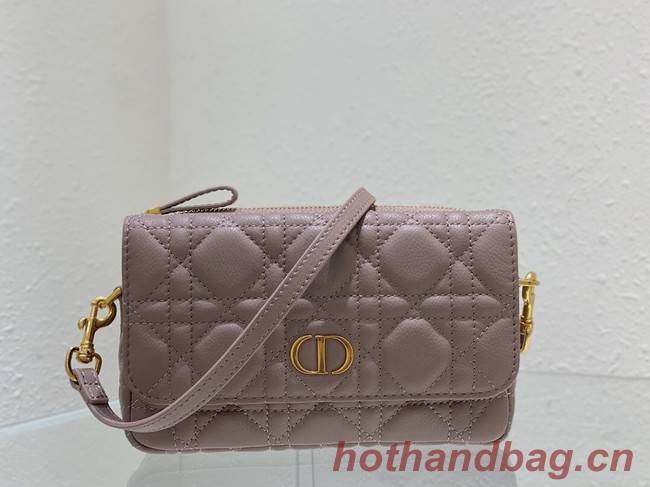 DIOR CARO POUCH WITH CHAIN Supple Cannage Calfskin S5125UWH Blush