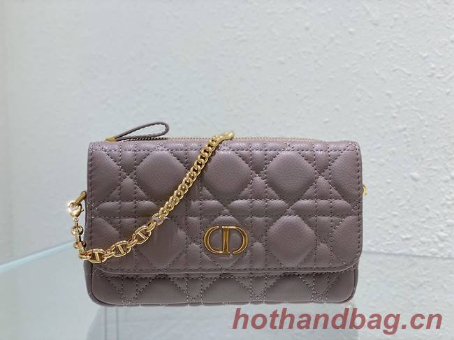 DIOR CARO POUCH WITH CHAIN Supple Cannage Calfskin S5125UWH Blush