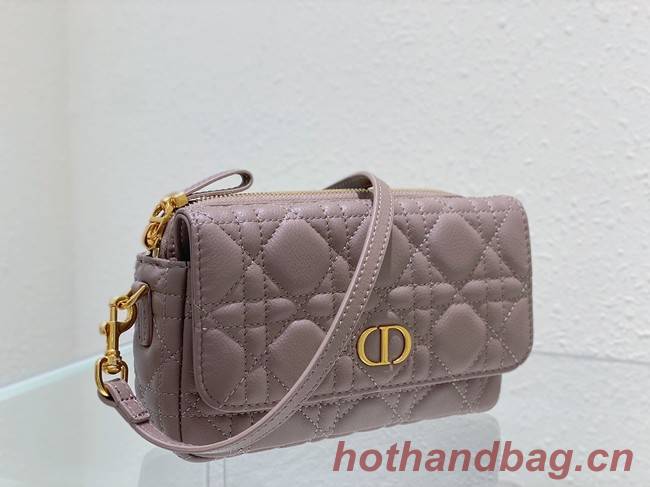 DIOR CARO POUCH WITH CHAIN Supple Cannage Calfskin S5125UWH Blush