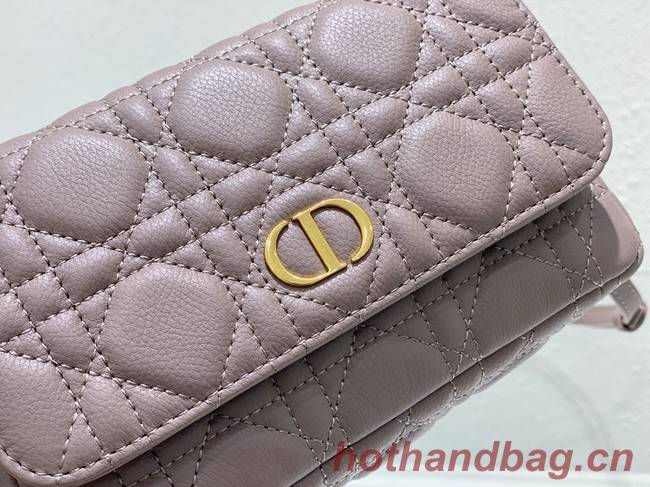 DIOR CARO POUCH WITH CHAIN Supple Cannage Calfskin S5125UWH Blush