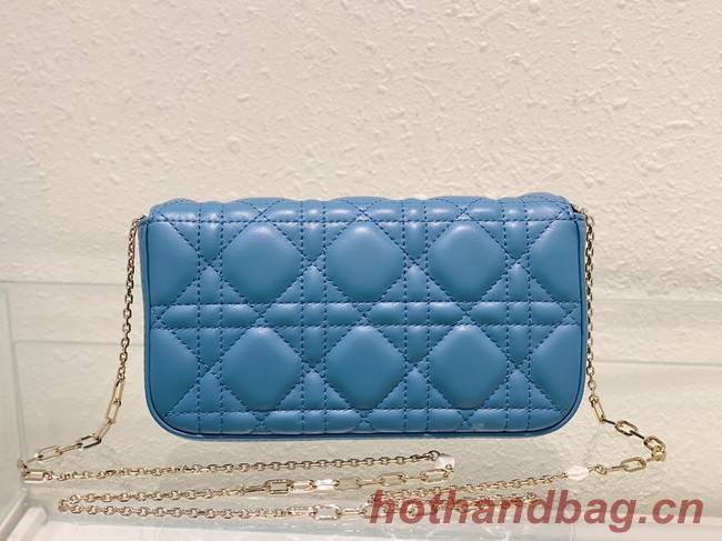 LADY DIOR PHONE POUCH Cannage Lambskin S0977O Cloud Blue