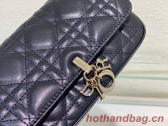 LADY DIOR PHONE POUCH Cannage Lambskin S0977O black