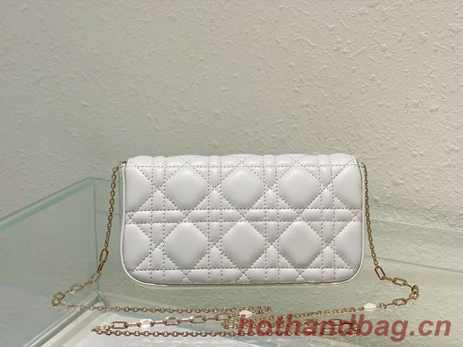 LADY DIOR PHONE POUCH Cannage Lambskin S0977O white