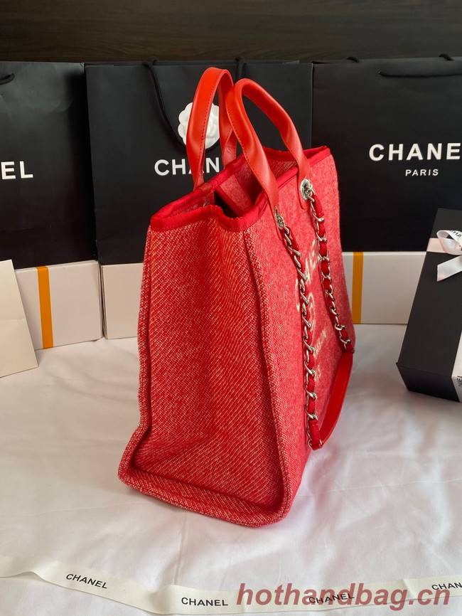 Chanel LARGE SHOPPING BAG A66941 red&white