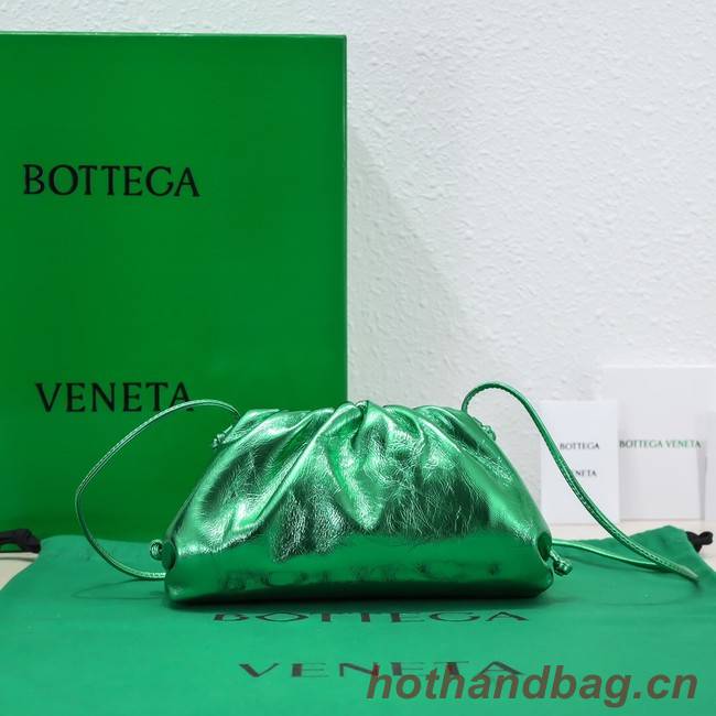 Bottega Veneta Mini intrecciato leather clutch with strap 585852 Parakeet