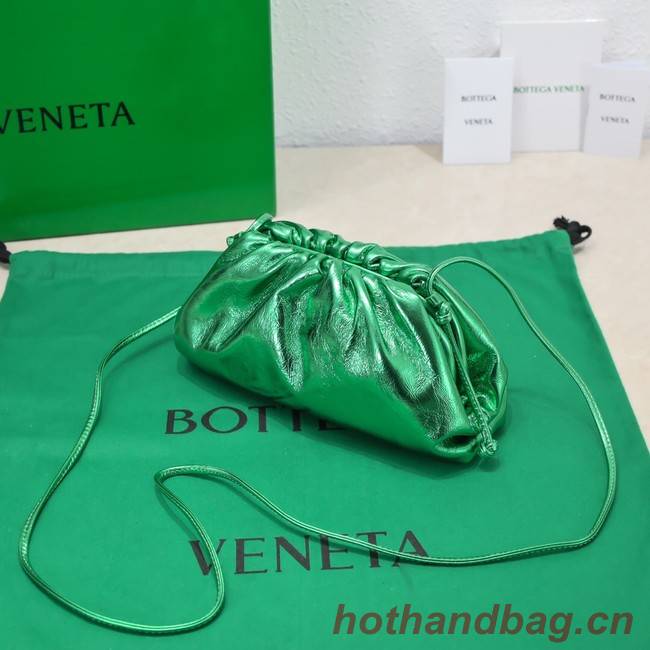 Bottega Veneta Mini intrecciato leather clutch with strap 585852 Parakeet