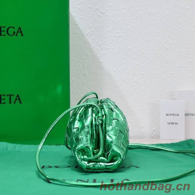 Bottega Veneta Mini intrecciato leather clutch with strap 585852 green