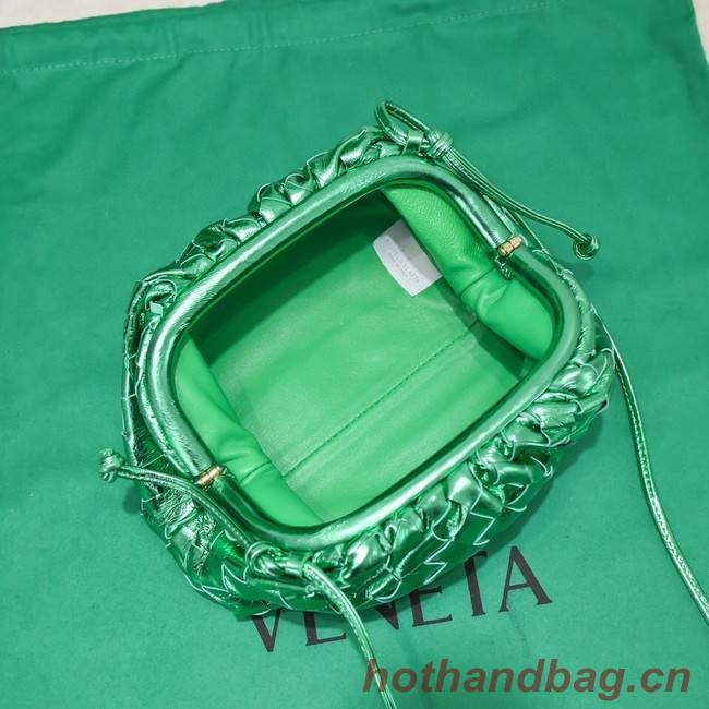 Bottega Veneta Mini intrecciato leather clutch with strap 585852 green