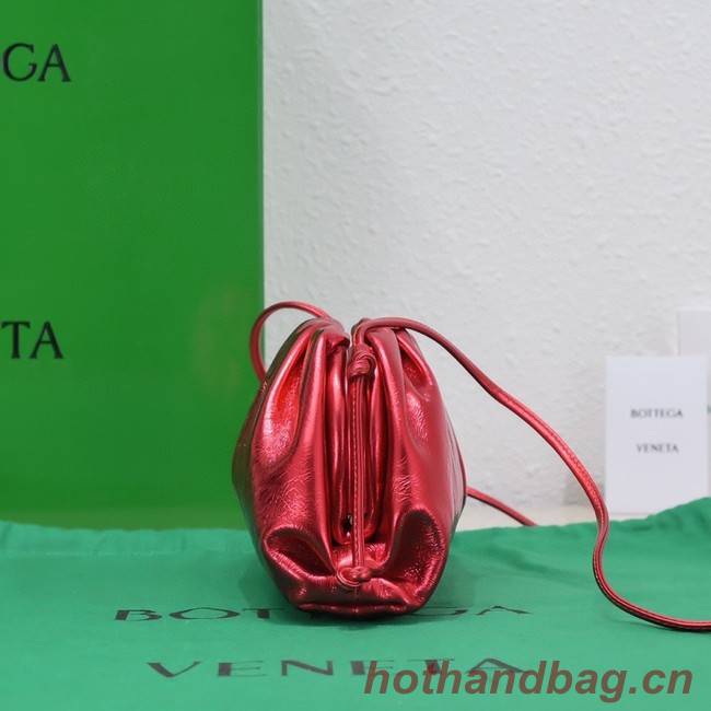 Bottega Veneta Mini intrecciato leather clutch with strap 585852 red