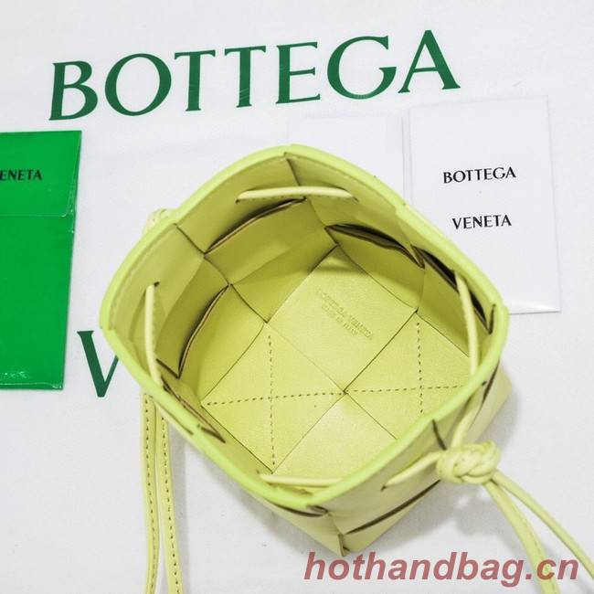 Bottega Veneta Mini intreccio leather crossbody bucket bag 680217 Glittering green