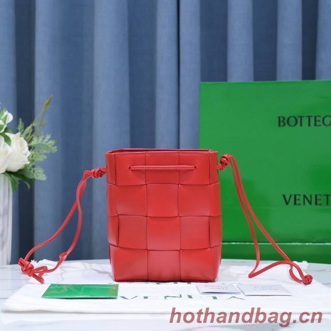 Bottega Veneta Small Cassette Bucket Bag 680218 red