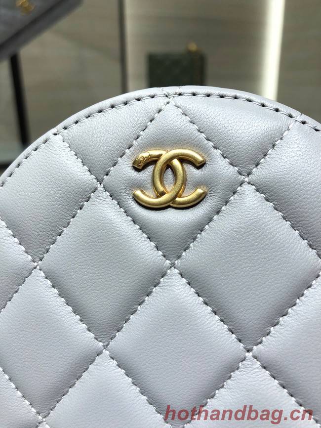 Chanel CLUTCH WITH CHAIN Lambskin & Gold-Tone Metal AS1449 gray