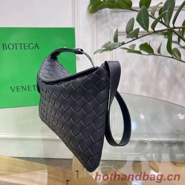 Bottega Veneta Intreccio leather shoulder bag 690226 black