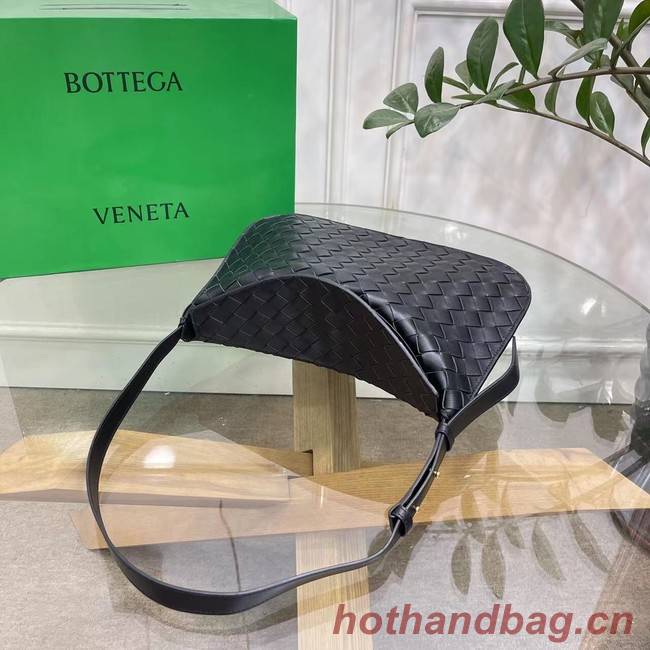 Bottega Veneta Intreccio leather shoulder bag 690226 black