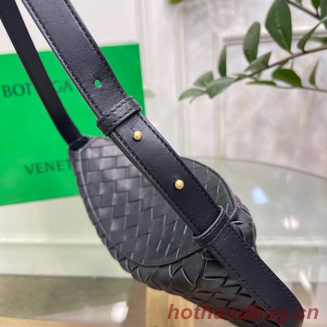 Bottega Veneta Intreccio leather shoulder bag 690226 black