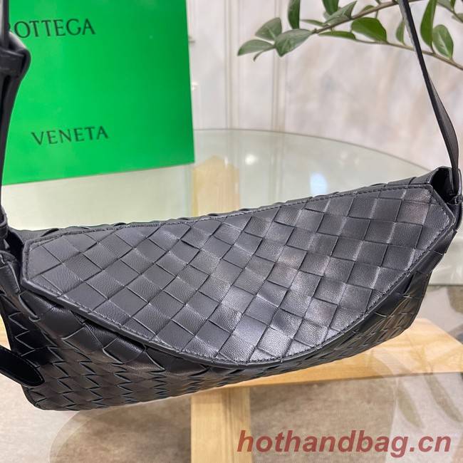 Bottega Veneta Intreccio leather shoulder bag 690226 black