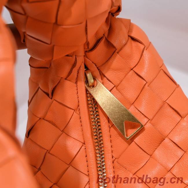 Bottega Veneta Mini intrecciato leather top handle bag 651876 Tangerine