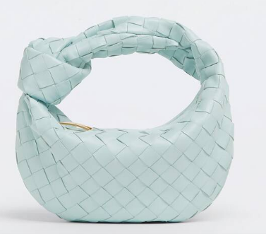 Bottega Veneta Mini intrecciato leather top handle bag 651876 Teal Washed