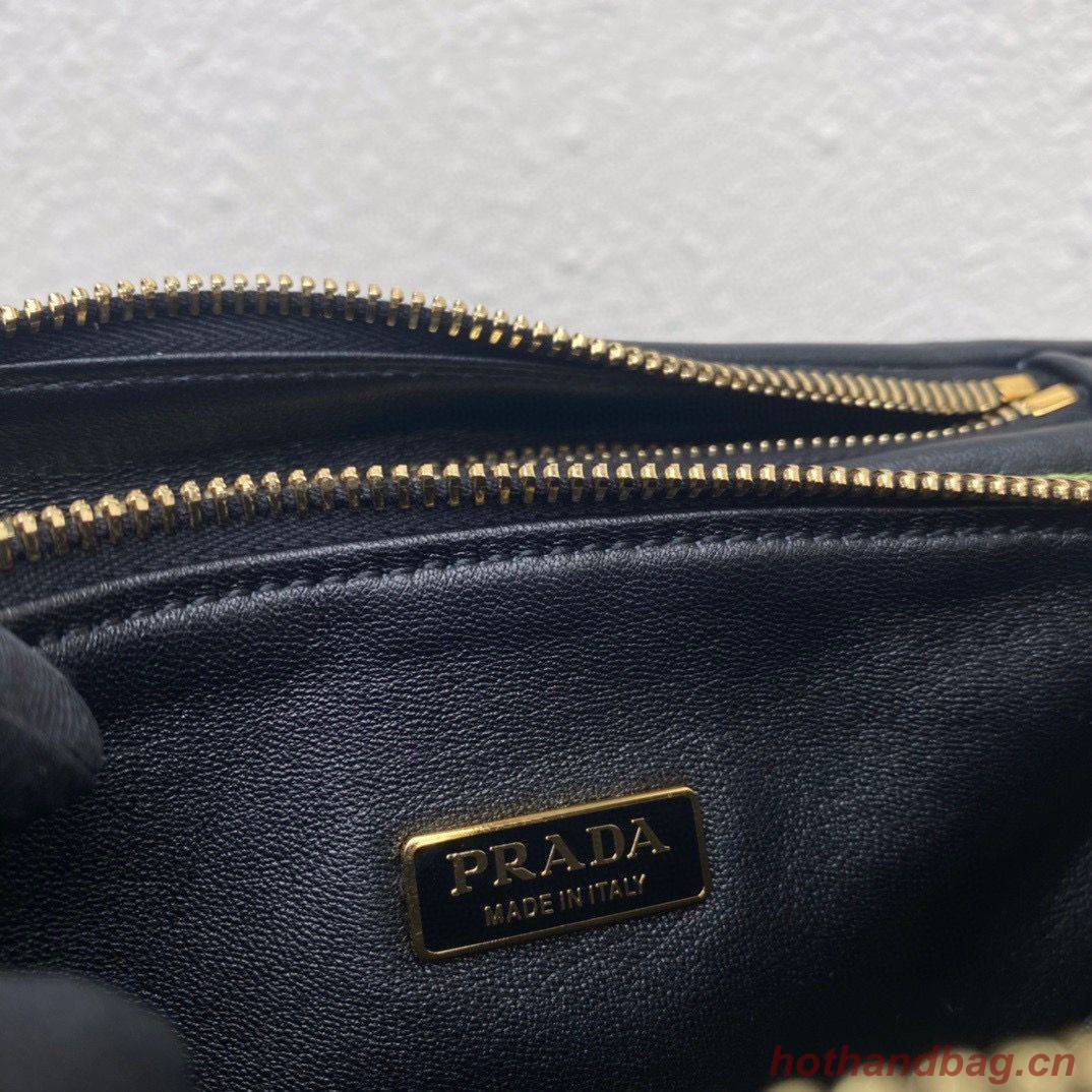 Prada Symbole leather and fabric mini bag 1BC176 Green