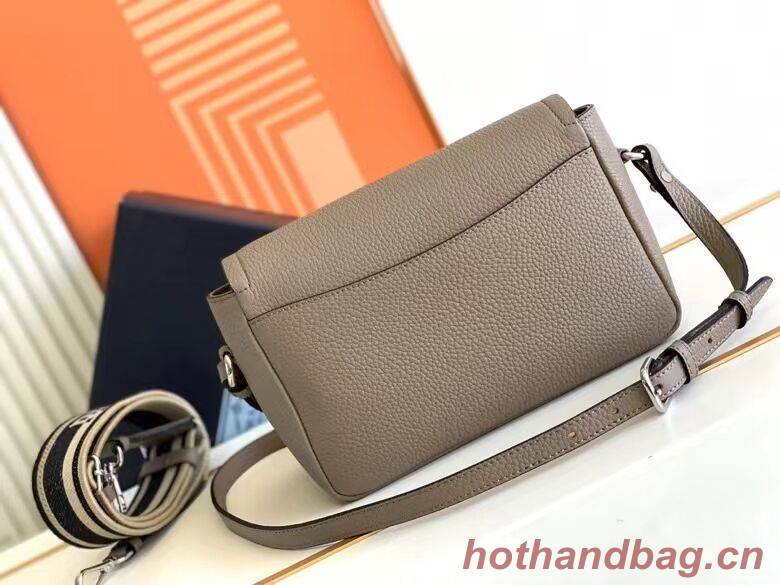 Prada Leather bag with shoulder strap 1DB443 gray