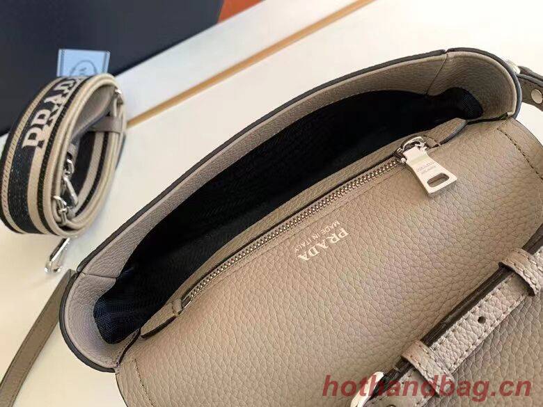 Prada Leather bag with shoulder strap 1DB443 gray