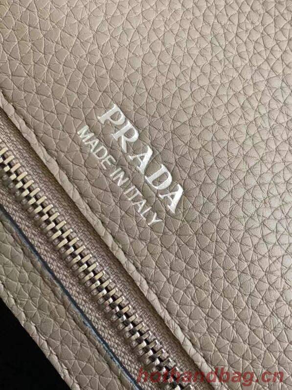 Prada Leather bag with shoulder strap 1DB443 gray