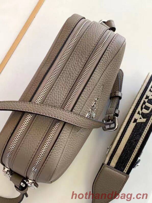 Prada Leather bag with shoulder strap 1DB820 gray