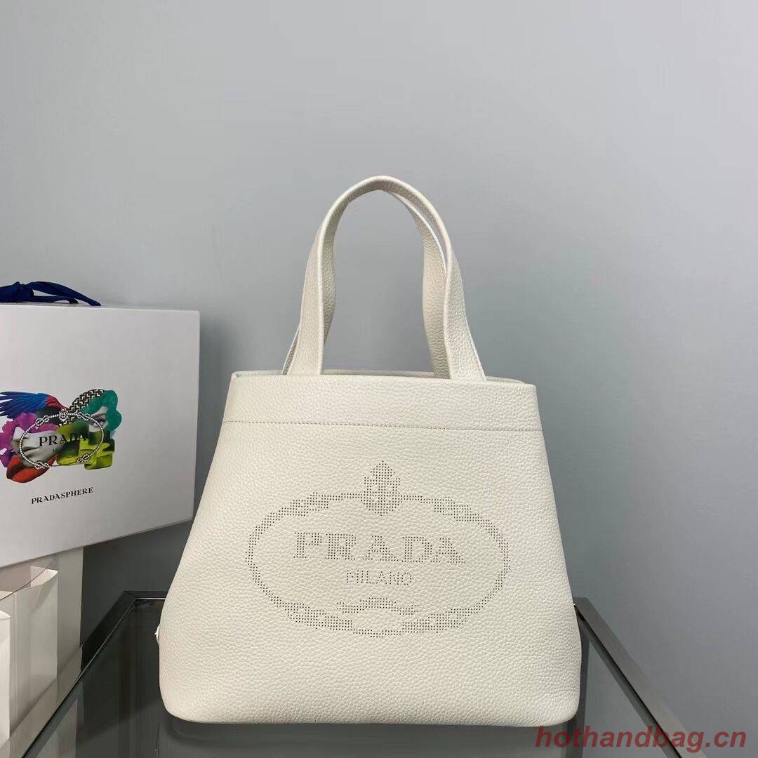 Prada leather tote bag 1AG833 white