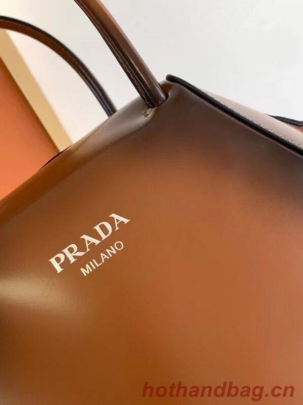 Prada leather tote bag 1BD663A caramel