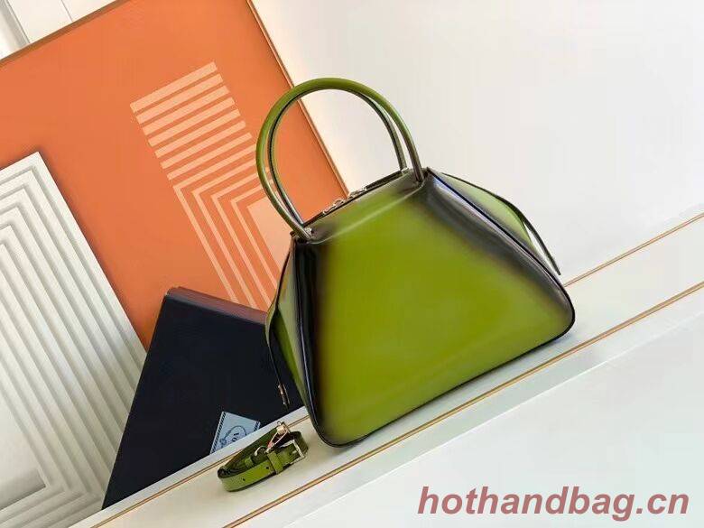 Prada leather tote bag 1BD663A green