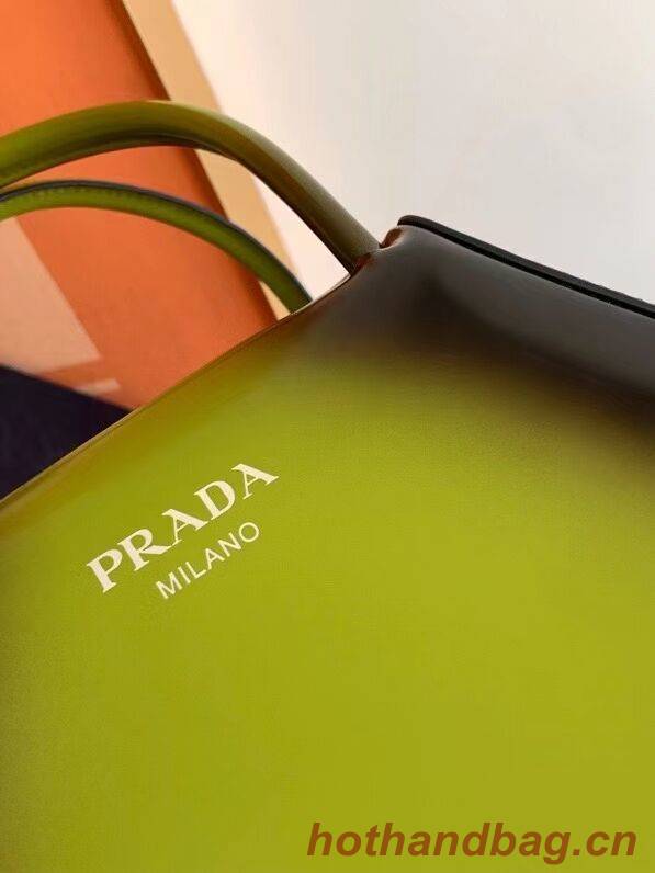 Prada leather tote bag 1BD663A green