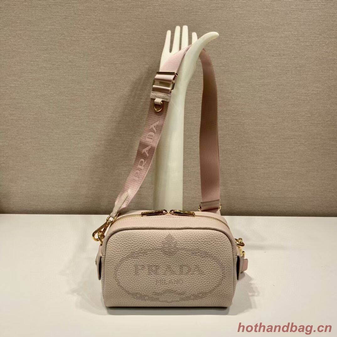 Prada Leather bag with shoulder strap 1DH781 light pink