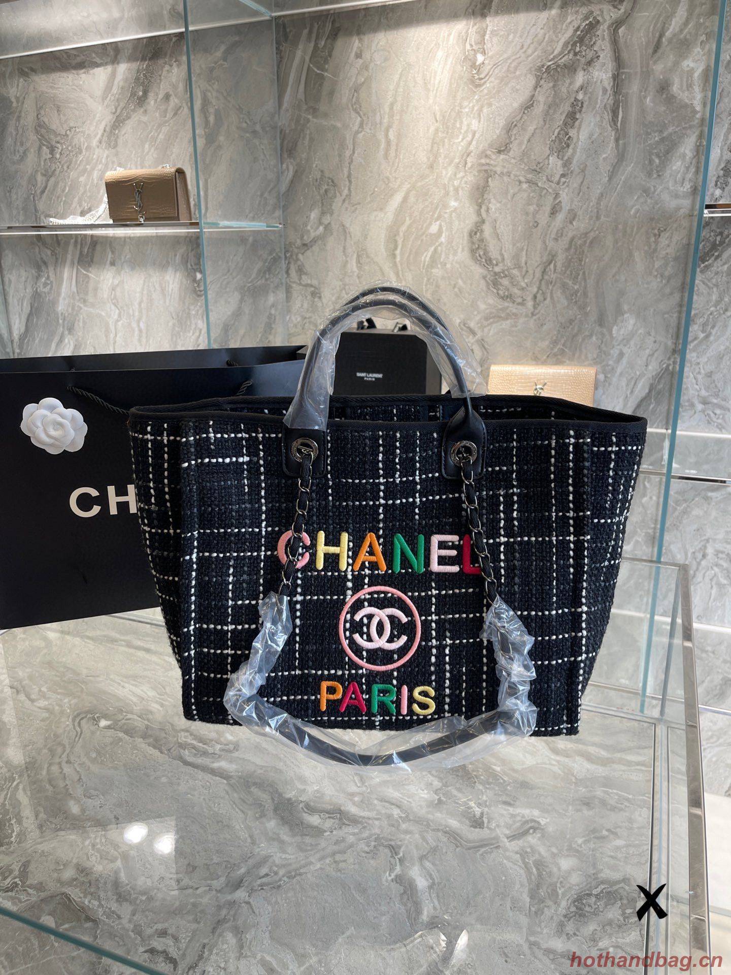 Chanel Weave Tote Shopping Bag B66955 Black