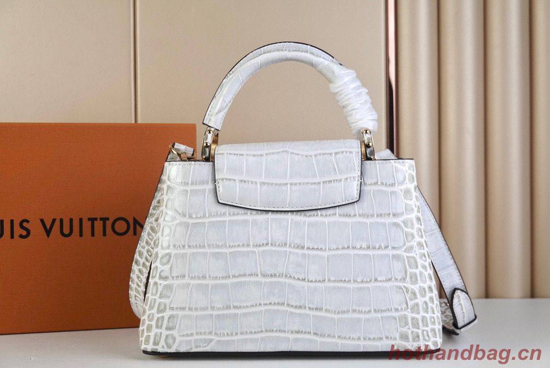 Louis Vuitton crocodile skin CAPUCINES BB M48865 Light Gray