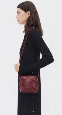 Bottega Veneta Mini Cassette Camera Bag 701915 Barolo