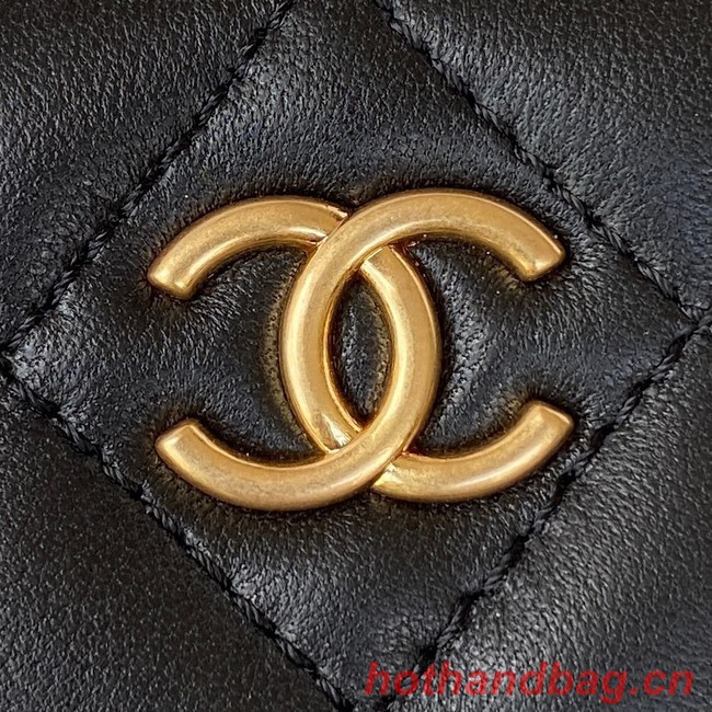 CHANEL SMALL VANITY WITH CHAIN Lambskin & Gold-Tone Metal AP2931 black